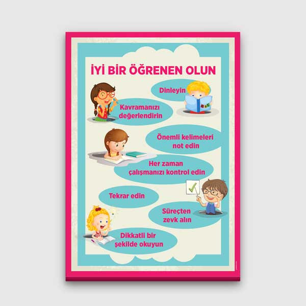 Çalışma Teknikleri Okul Duvar Tablosu