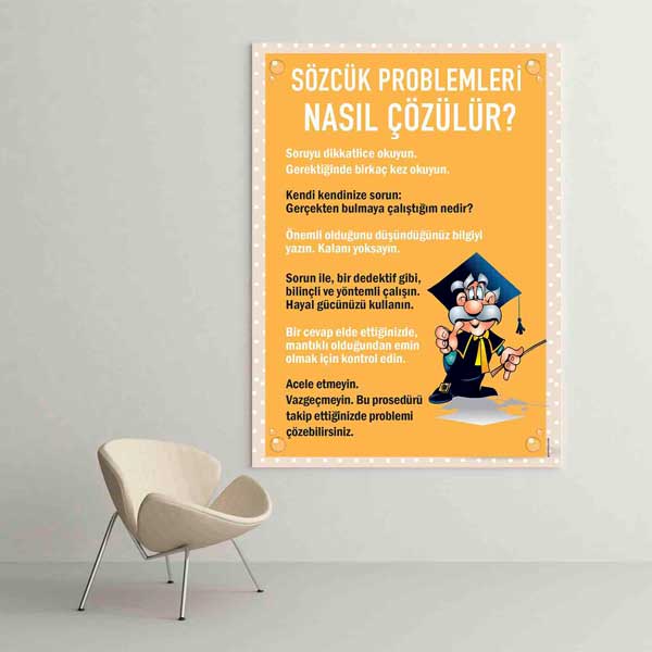 Çalışma Teknikleri Okul Duvar Tablosu