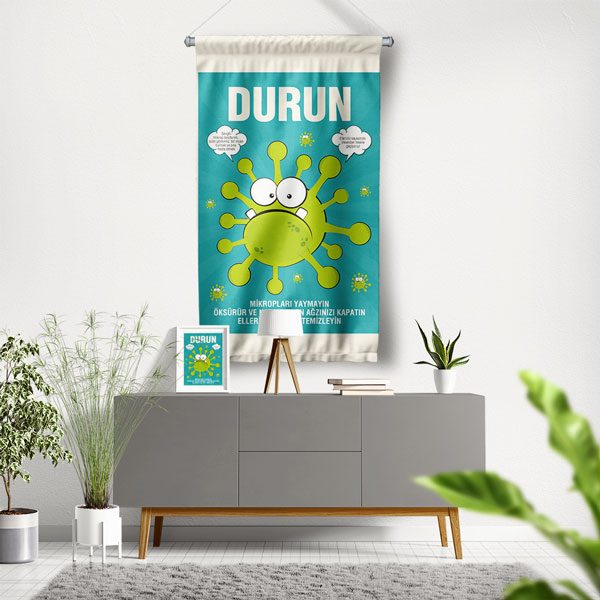 Sağlıklı Yaşam - Hijyen Duvar Flaması