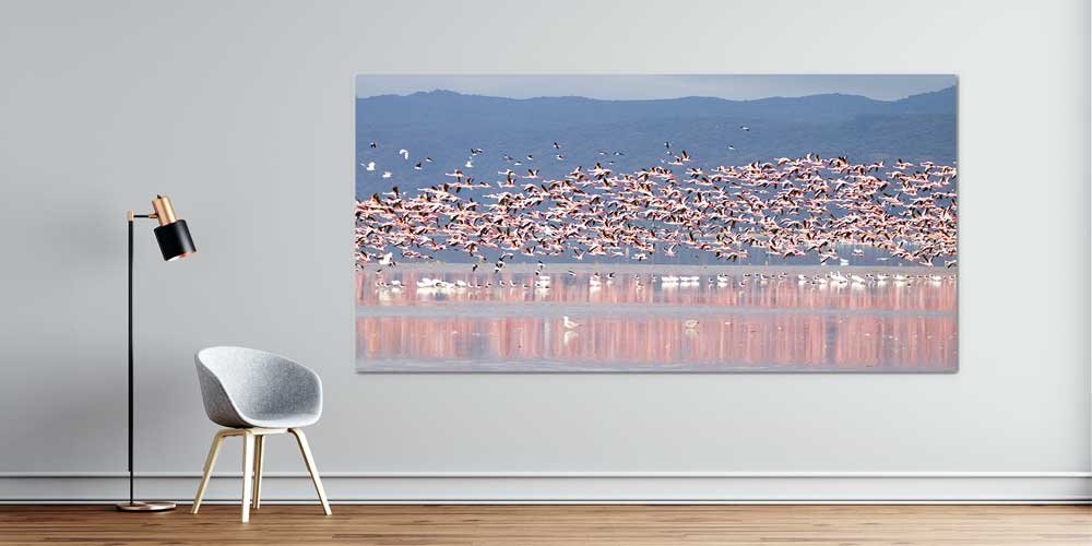 Uçan Flamingo Sürüsü Büyük Ebat Duvar Dekoru 14013