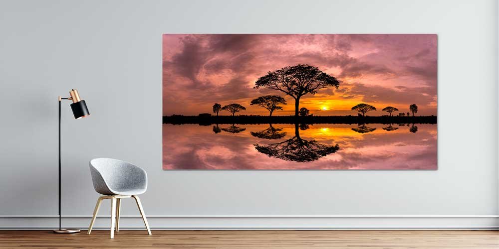 Gün Batımında Savan Yansıması Büyük Ebat Duvar Dekoru 14012