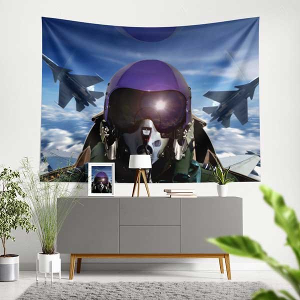 air-force-wall-art-11052-00 Pilot Bakış Açısından Savaş Jetleri Duvar Örtüsü 11052