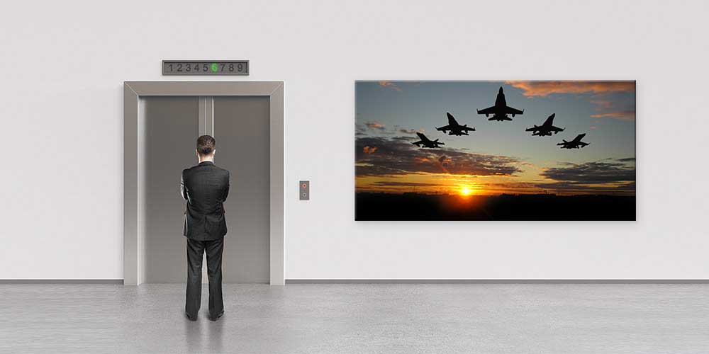 Savaş Uçağı Filosu Gün Batımı Dekoratif Baskı 11298