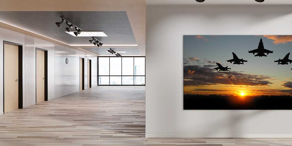Savaş Uçağı Filosu Gün Batımı Dekoratif Baskı 11298