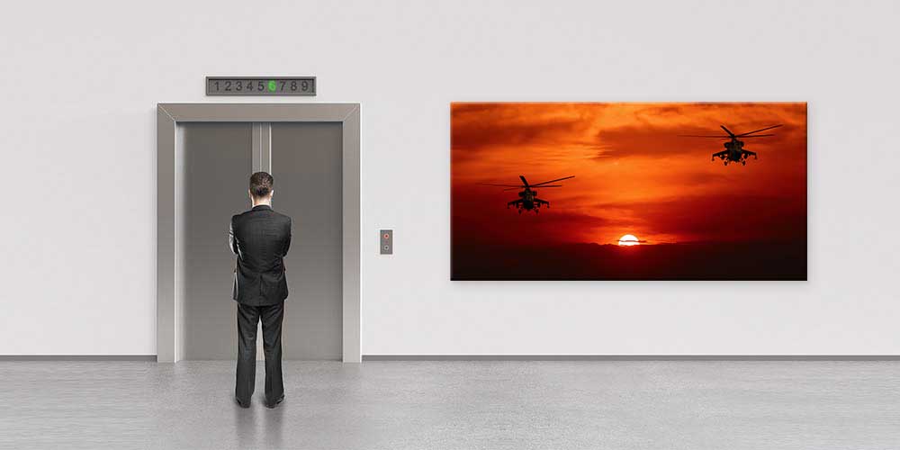 Helikopter Filosu Gün Batımı Dekoratif Baskı 11301