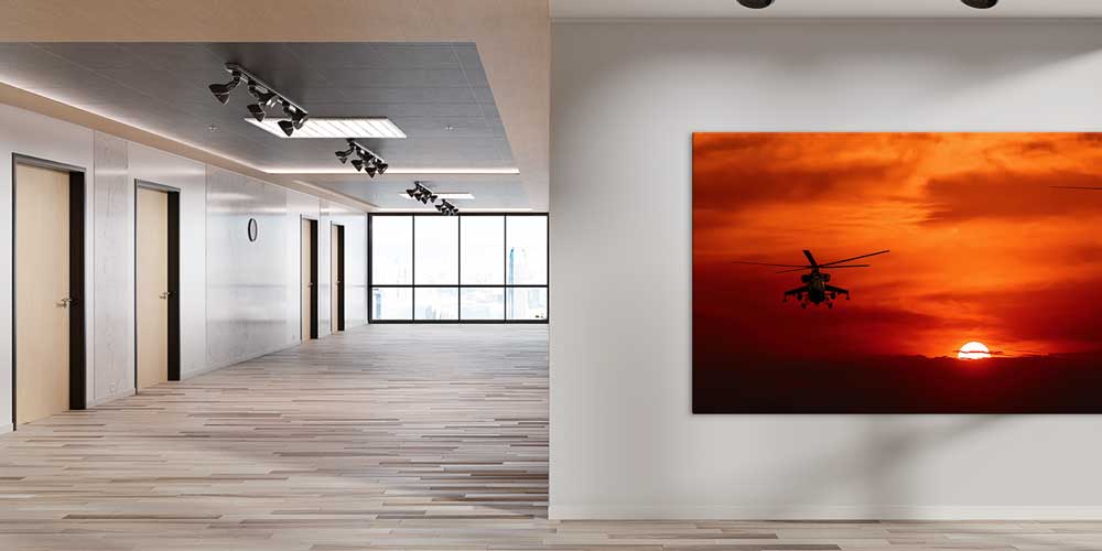 Helikopter Filosu Gün Batımı Dekoratif Baskı 11301