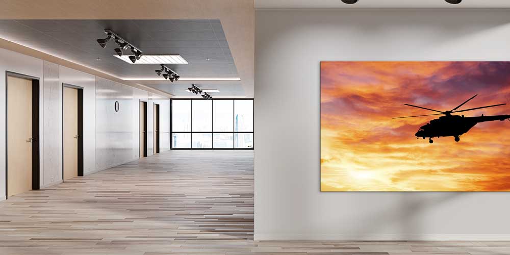 Helikopter Gün Batımı Silüet Dekoratif Baskı 11305