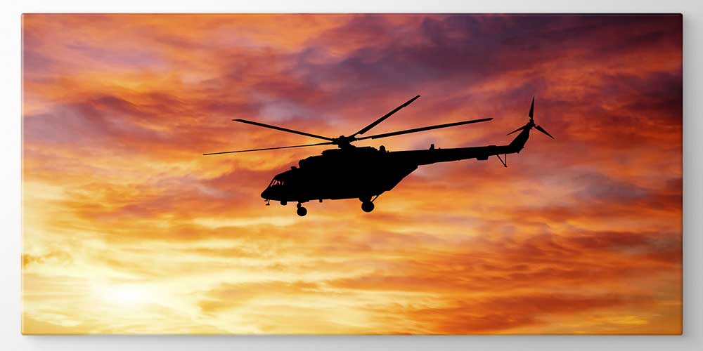 Helikopter Gün Batımı Silüet Dekoratif Baskı 11305