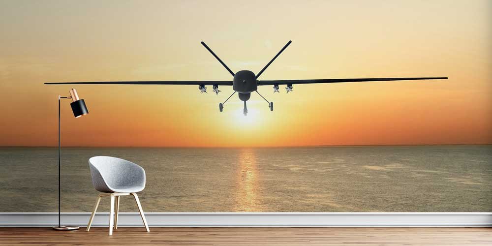 İnsansız Hava Aracı (İHA) Deniz Üzerinde Gün Batımı Duvar Kağıdı 10952