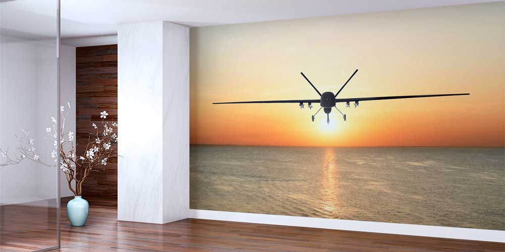 İnsansız Hava Aracı (İHA) Deniz Üzerinde Gün Batımı Duvar Kağıdı 10952