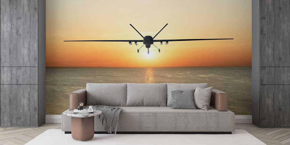 İnsansız Hava Aracı (İHA) Deniz Üzerinde Gün Batımı Duvar Kağıdı 10952