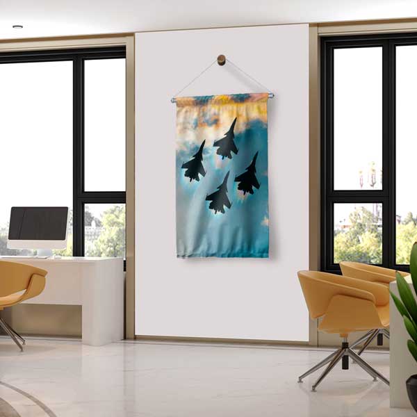 Jet Uçağı Filosu Duvar Flaması 11146