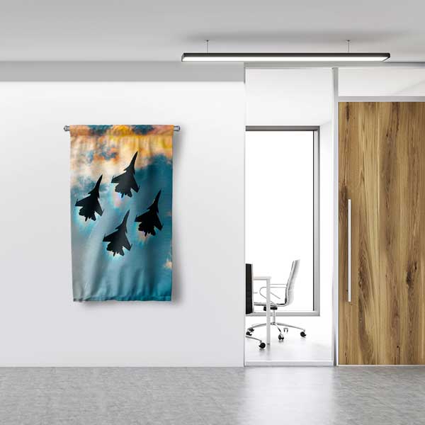 Jet Uçağı Filosu Duvar Flaması 11146