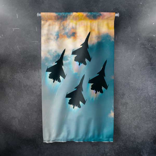 Jet Uçağı Filosu Duvar Flaması 11146