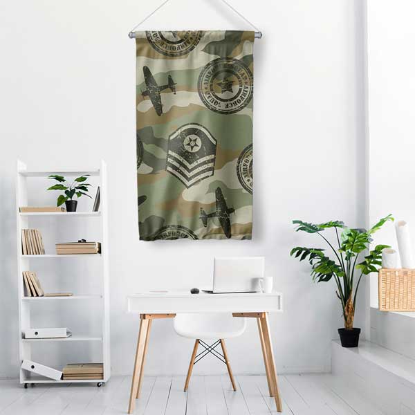 Askeri Kamuflaj Desenli Duvar Flaması 11154