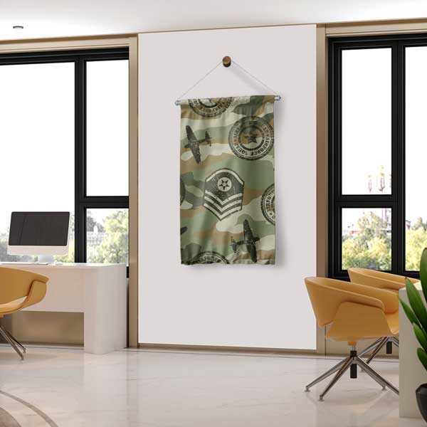Askeri Kamuflaj Desenli Duvar Flaması 11154