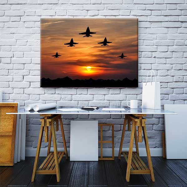Jetler Gün Batımı Kanvas Tablo – 11204