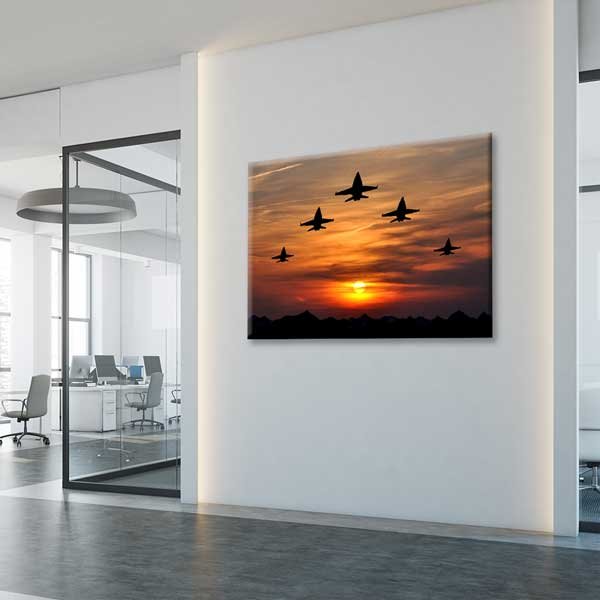 Jetler Gün Batımı Kanvas Tablo – 11204