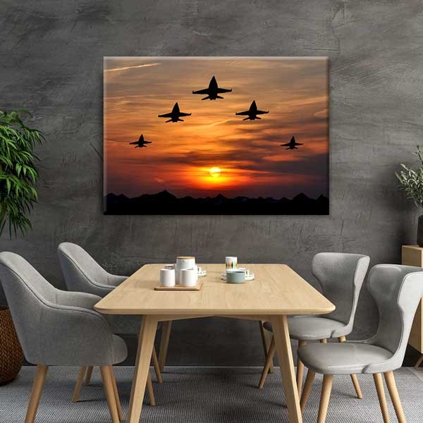Jetler Gün Batımı Kanvas Tablo – 11204