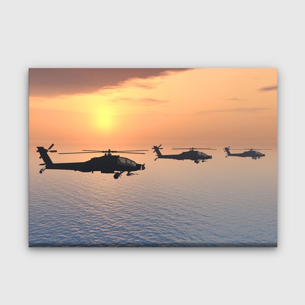 air-force-wall-canvas-11205-0 Helikopterler Deniz Üzerinde Gün Batımı Kanvas Tablo – 11205