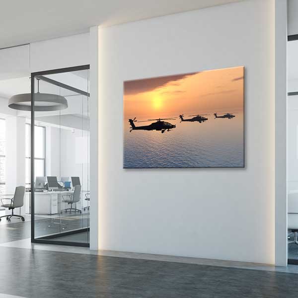 air-force-wall-canvas-11205-03 Helikopterler Deniz Üzerinde Gün Batımı Kanvas Tablo – 11205