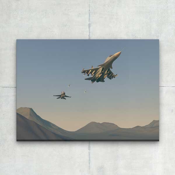 Savaş Jetleri Dağlar Üzerinde Kanvas Tablo – 11208