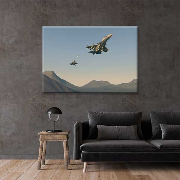 Savaş Jetleri Dağlar Üzerinde Kanvas Tablo – 11208