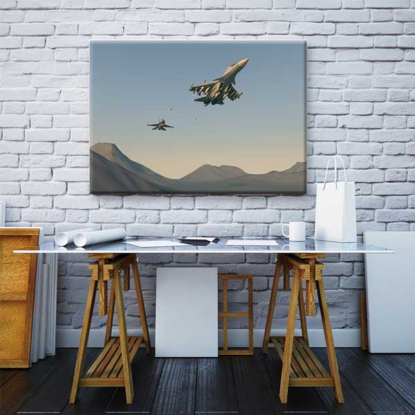 Savaş Jetleri Dağlar Üzerinde Kanvas Tablo – 11208
