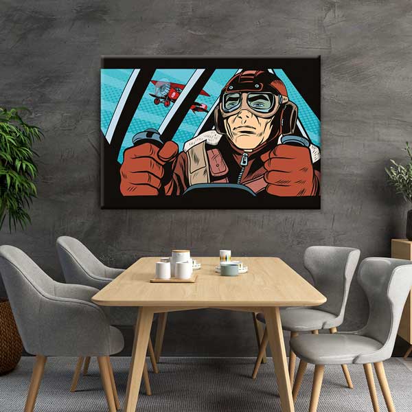 Pilot Gözünden Uçuş Pop Art Kanvas Tablo – 11209