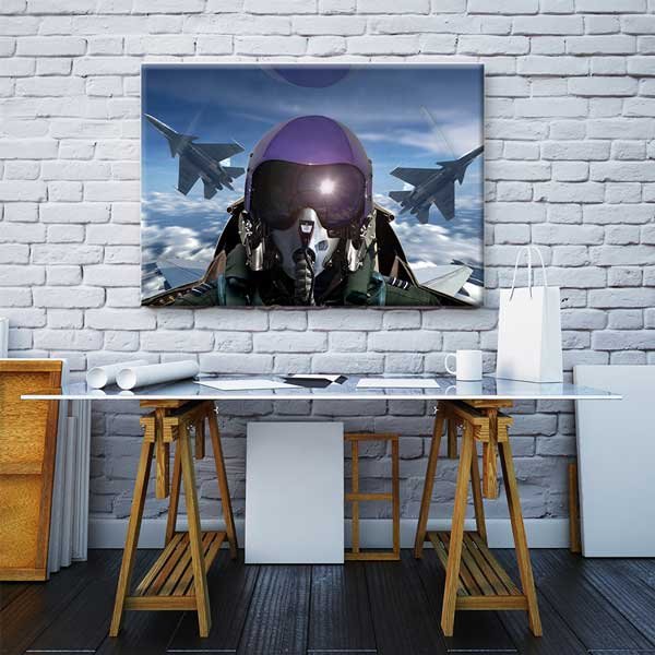Pilot Gözünden Jet Uçuşu Kanvas Tablo – 11211