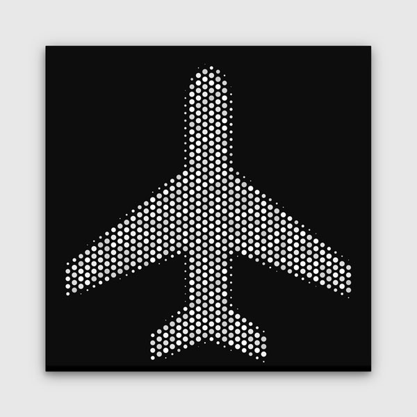 Piksel Uçak Silüeti Kanvas Tablo – 11272