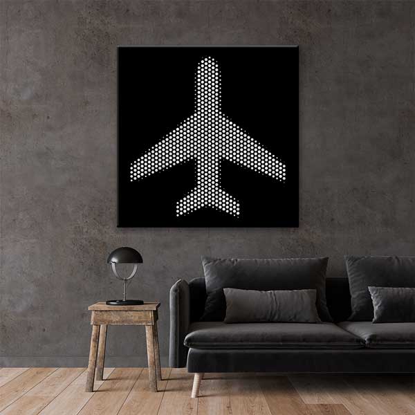 Piksel Uçak Silüeti Kanvas Tablo – 11272