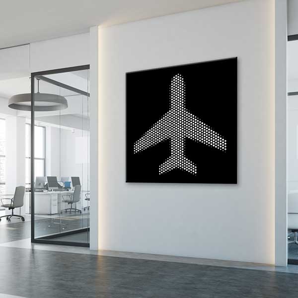 Piksel Uçak Silüeti Kanvas Tablo – 11272