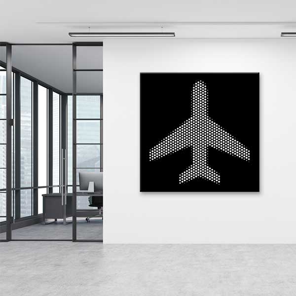 Piksel Uçak Silüeti Kanvas Tablo – 11272