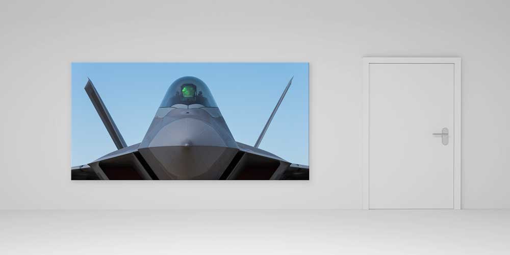 air-force-wall-decor-11303-00 F-22 Raptor Savaş Uçağı Burun Görünümü Dekoratif Baskı 11303