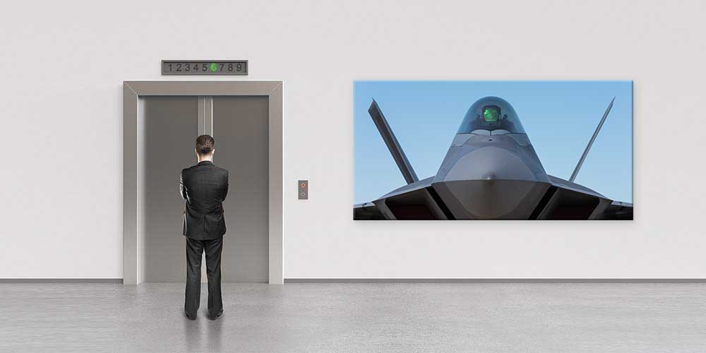 F-22 Raptor Savaş Uçağı Burun Görünümü Dekoratif Baskı 11303