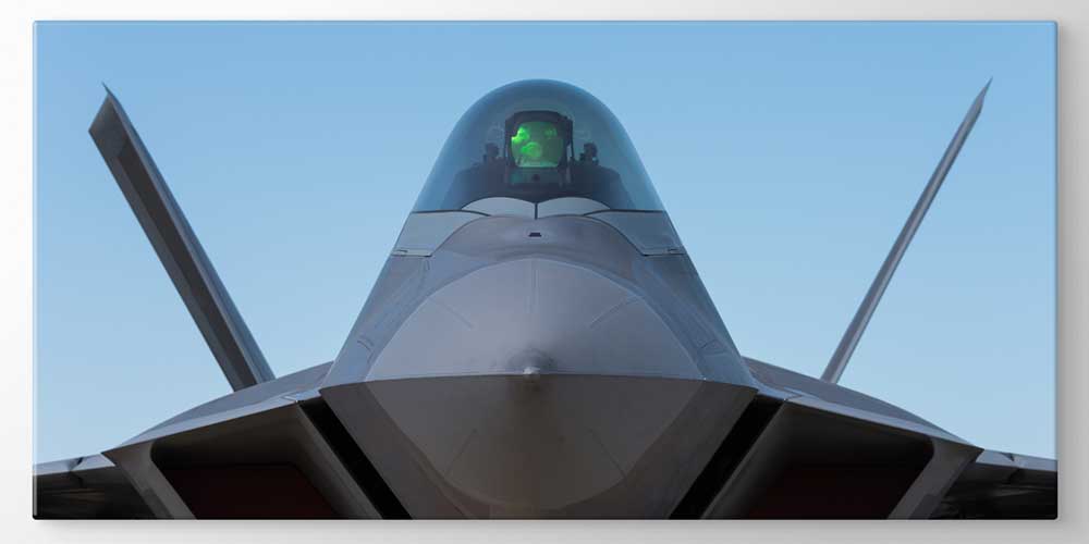 F-22 Raptor Savaş Uçağı Burun Görünümü Dekoratif Baskı 11303