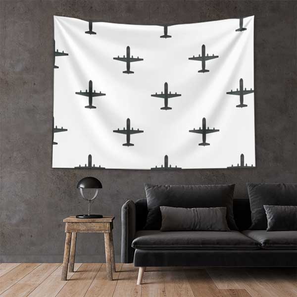 Minimalist Uçak Desenli Duvar Örtüsü 11059