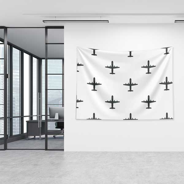 Minimalist Uçak Desenli Duvar Örtüsü 11059