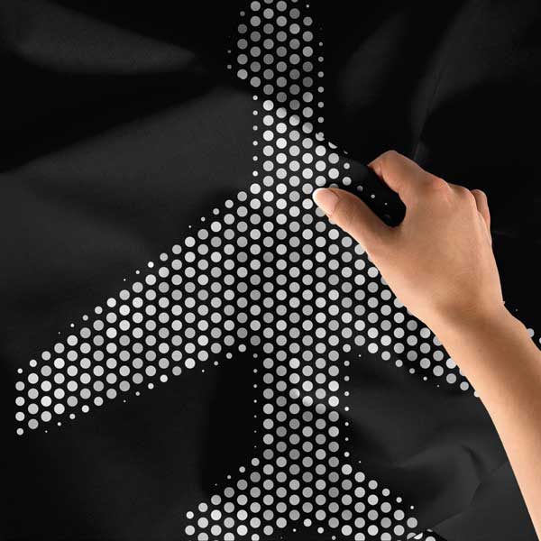 Noktalı Uçak Desenli Siyah Duvar Örtüsü 11127