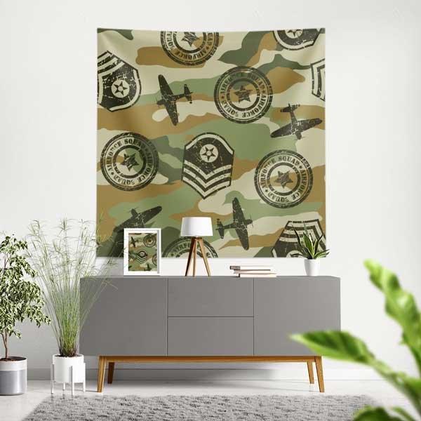 air-force-wall-tapestry-11129-00 Kamuflaj Desenli Hava Kuvvetleri Duvar Örtüsü 11129