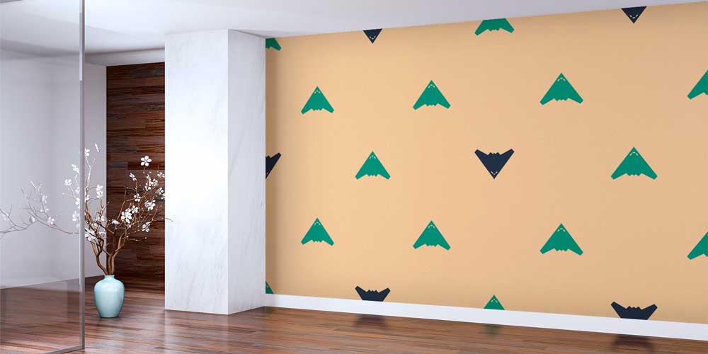 Hayalet Uçak Desenli Duvar Kağıdı 10962