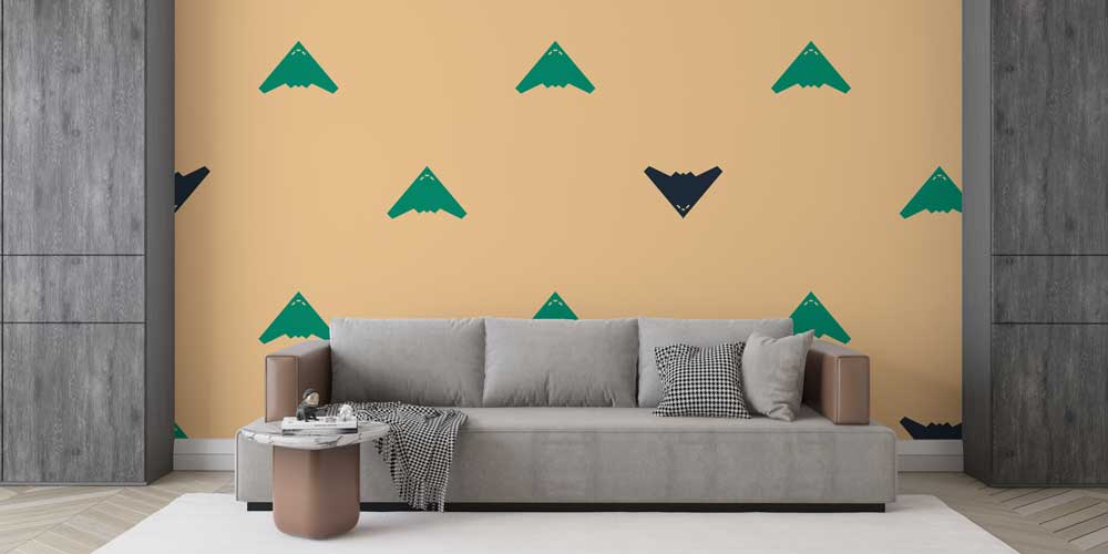 Hayalet Uçak Desenli Duvar Kağıdı 10962