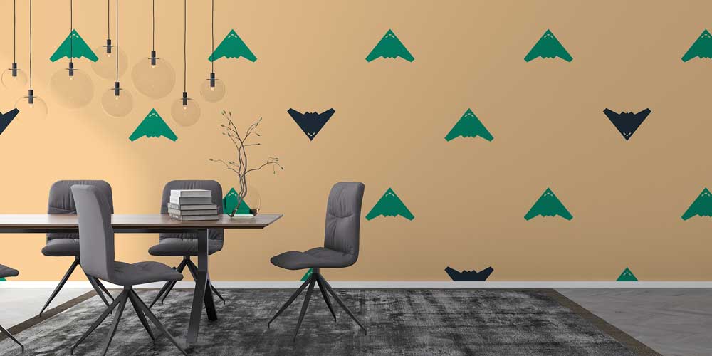 Hayalet Uçak Desenli Duvar Kağıdı 10962