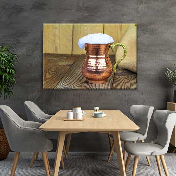 anadolu-mutfagi-tablo-12187-01 Bakır Bardakta Ayran Anadolu Mutfağı Duvar Tablosu – 12187