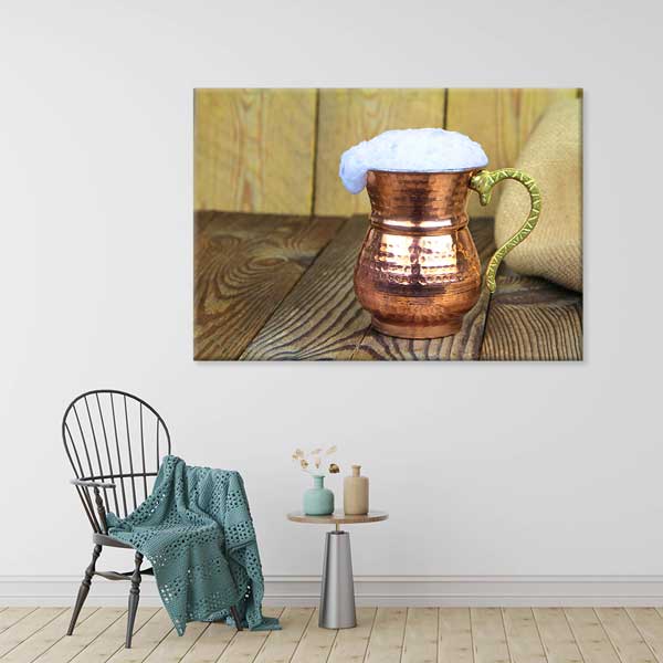 anadolu-mutfagi-tablo-12187-03 Bakır Bardakta Ayran Anadolu Mutfağı Duvar Tablosu – 12187