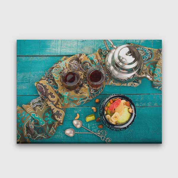 Anadolu Mutfağı Çay ve Kuruyemiş Temalı Kanvas Duvar Tablosu – 12154