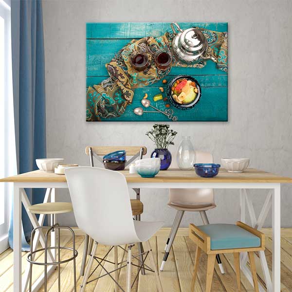 anadolu-mutfagi-tablolar-12154-01 Anadolu Mutfağı Çay ve Kuruyemiş Temalı Kanvas Duvar Tablosu – 12154