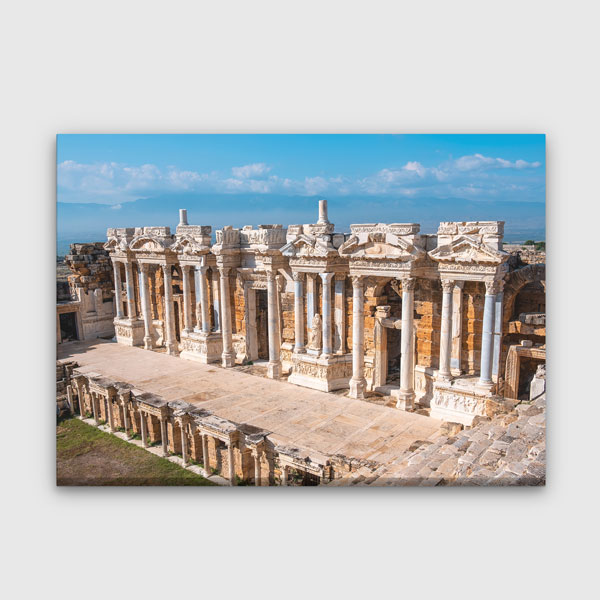 Geniş Sütunlu Antik Yapı Manzaralı Duvar Tablosu Kanvas Tablo 12003