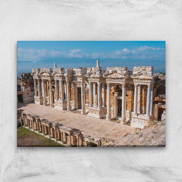 Geniş Sütunlu Antik Yapı Manzaralı Duvar Tablosu Kanvas Tablo 12003